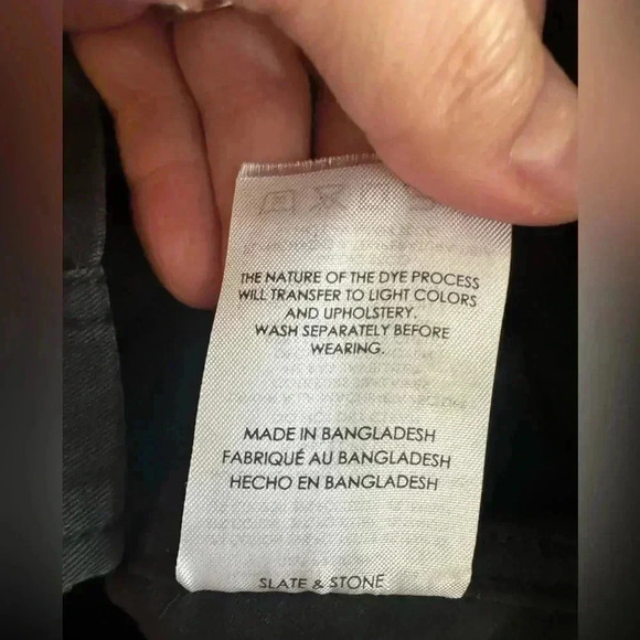 SLATE & STONE MEN  DENIM WORKWEAR COTTON BLEND WASHED BLACK JACKET. SIZE XL - Picture 14 of 16